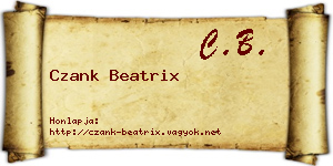 Czank Beatrix névjegykártya